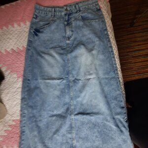 Long denim skirt